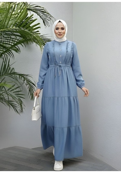 Hb Harma Time Butik Kadın Fırfır Detaylı Düğmeli Açık Kot Mavi Elbise Açık Mavi Açık Mavi Hb Harma Time Butik Kadın Fırfır Detaylı Düğmeli Açık Kot Mavi Elbise Açık Mavi Açık Mavi