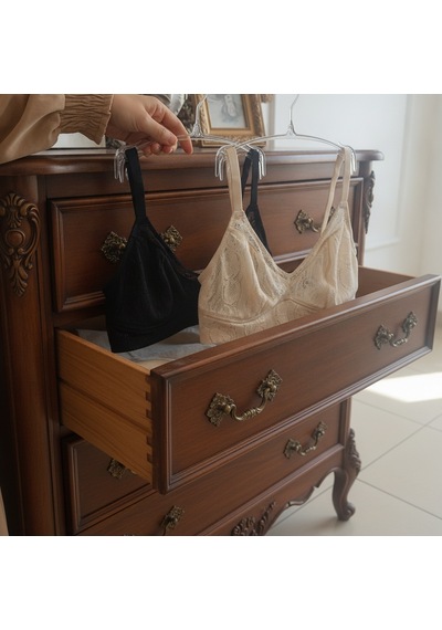 Bonbon Kadın Tül Dantelli Balensiz 2 Li Paket Spor Sütyen Bb2617 Siyah - Ten