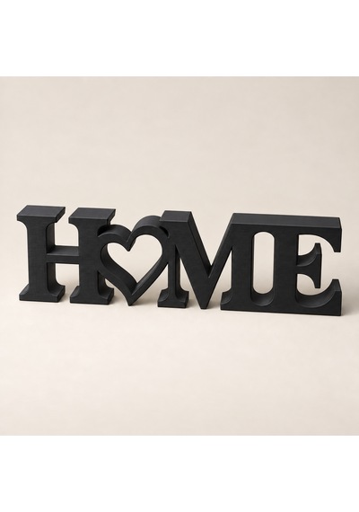 Home Kalpli Dekoratif Yazı 22 Cm Masaüstü Konsol Ve Raf Süsü Siyah
