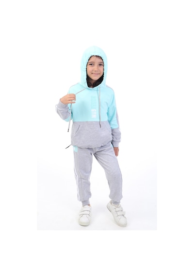 Toontoy Kids Toontoy Kız Çocuk 2'li Takım Kapüşonlu Cepli Sweatshirt & Beli Paçası Lastikli Jogger Eşofman Altı - Renk Bloklu & Bant Detaylı & 2 İplik Su Yeşili Toontoy Kids Toontoy Kız Çocuk 2'li Takım Kapüşonlu Cepli Sweatshirt & Beli Paçası Lastikli Jogger Eşofman Altı - Renk Bloklu & Bant Detaylı & 2 İplik Su Yeşili