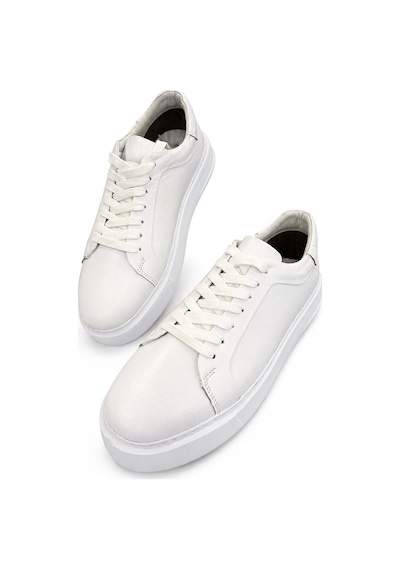 Papucumun Dünyası Erkek Hakiki Deri Sneaker Beyaz