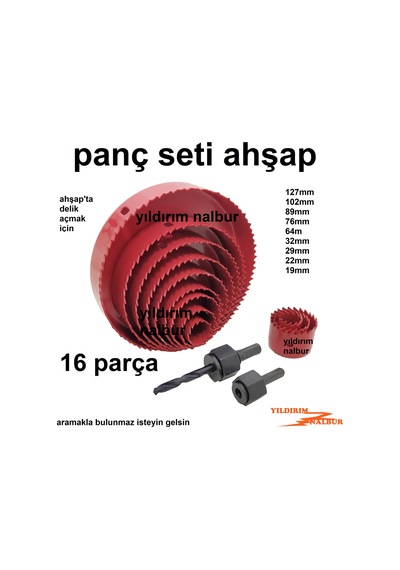 Ahşap Panç Seti 16 Parça Pratik Delik Açma Testeresi Sunta Alçıpa