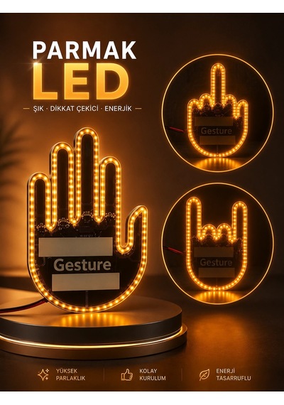 Parmak Led Amber Renkli Işık