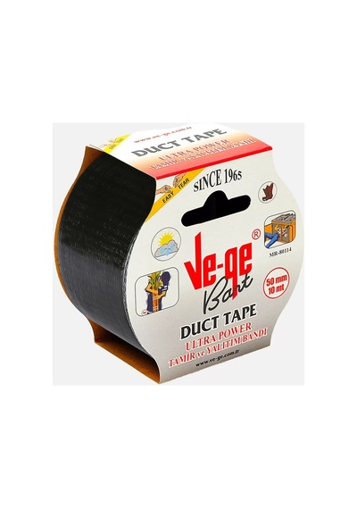Vege - 3 Adet Siyah - Tamir Yalıtım Bantı , Duct Tape Tamir, Hobi, Ağır Ambalaj - 5cm X 10mt - 683188600