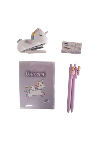 Umix Unicorn Kırtasiye Zımba Seti Bordo