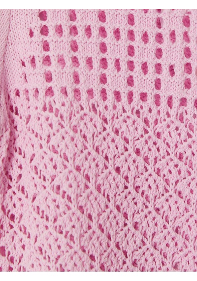 Lcw Comfort Pembe Bisiklet Yaka Ajurlu Kadın Triko Kazak
