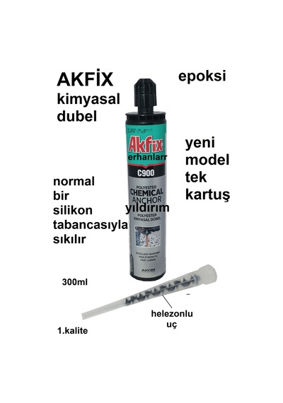 Epoksi Silikon Kartuş Yeni Akfix 300G Kimyasal Dubel