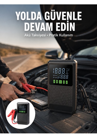 Şarjlı Araç Akü Takviyeli Hava Pompası Powerbank Özellikli Yeni Nesil Diğer