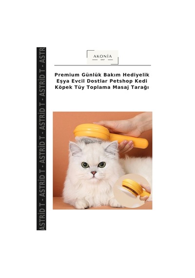 Premium Günlük Bakım Hediyelik Eşya Evcil Dostlar Petshop Kedi Köpek Tüy Toplama Masaj Tarağı