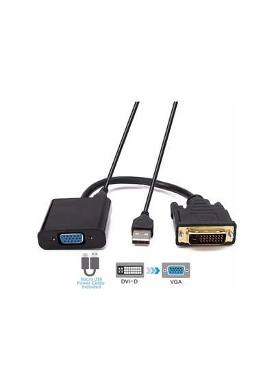 24+1 DVI - D Dual Link To VGA Aktif Çevirici Dönüştürücü Kablosu