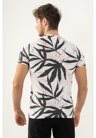 Maraton Sportswear Regular Erkek Bisiklet Yaka Kısa Kol Beach Beyaz T-Shirt 20603-Beyaz