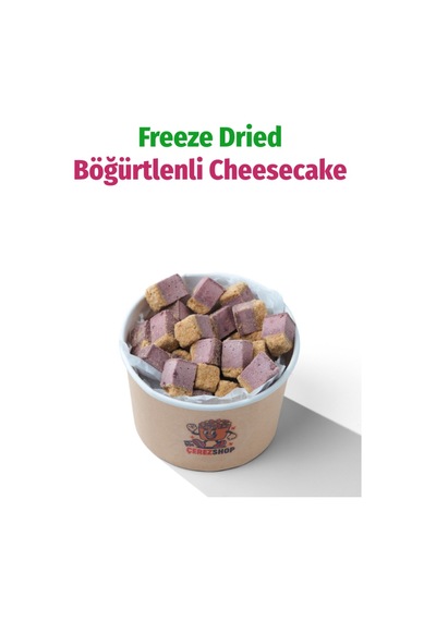 Freeze Dried Böğürtlenli Cheesecake Kurutulmuş Çıtır Cheesecake Küpleri, Tatlı Küpleri Atıştırmalık - 100 Gr