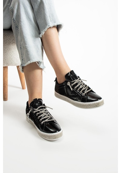 Paris Siyah Taşlı Ortopedik Sneaker Mh22513-siyah Siyah