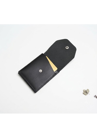 Passtell %100 Hakiki Deri Minimalist Trend Model Para Koymalı Cüzdan Ve Kredi Kartlık Siyah