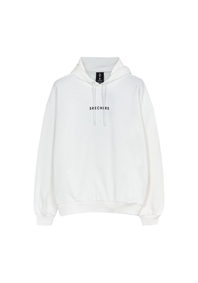 Skechers M Heavy Weight Fleece Hoodie Sweatshirt Erkek Off White Sweatshirt S222171-102