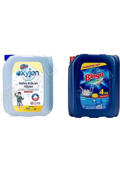 Bingo Çamaşır Suyu 4 Lt + Bulaşık Det. 4lt 2'li Set Diğer