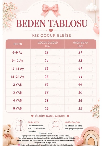 Cantoy Kız Bebek Lale Figürlü Premium Tül Elbise Pudra