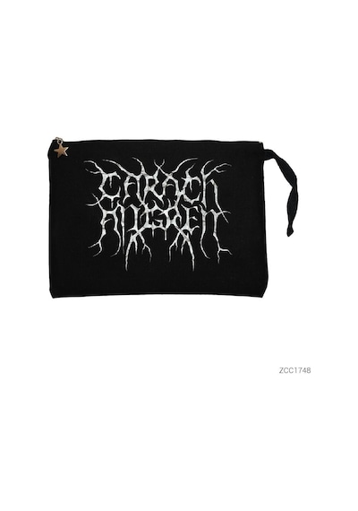 Zepplin Giyim Carach Angren Logo Siyah Clutch Astarlı Cüzdan / El Çantası