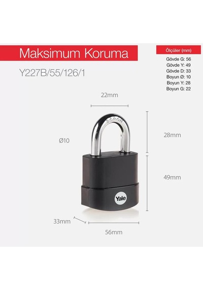 55mm Zor Hava Şartlarına Dayanıklı Asma Kilit - Yarı Açık