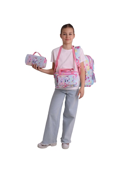 Kaukko Kids Magic Pembe Renk Kız Çocuk Üçlü İlkokul Okul Çantası Seti/takımı - Setkk-l5283a Çok Renkli