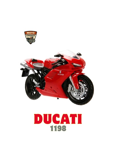 Ducati 1198 1:12 Diecast Model Motosiklet Lisanslı, Metal Gövde, Koleksiyonluk
