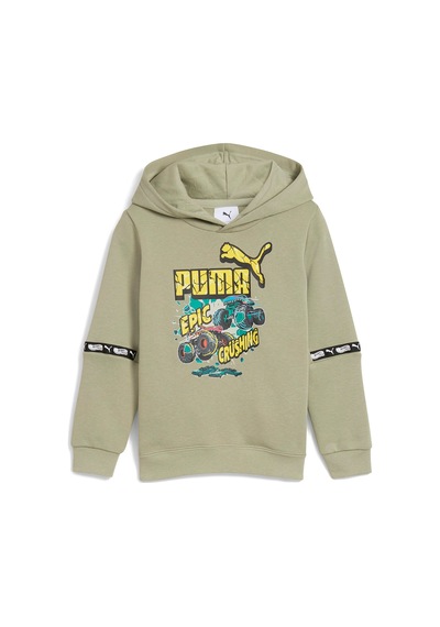 Puma Hot Wheels Çocuk Haki Kapüşonlu Sweatshirt Haki
