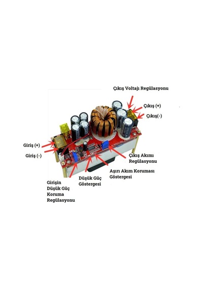Voltaj Yükseltici 1800w 40a Dc Dc 12v-90v Gerilim Yükseltici Soğutmalı Fanlı Çok Renkli