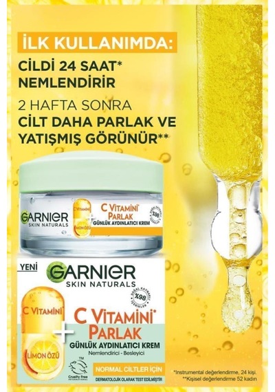 Garnier Günlük Koruyucu Yüz Güneş Kremi SPF50+ 40 ML + C Vitamini Parlak Günlük Aydınlatıcı Krem 50 ML