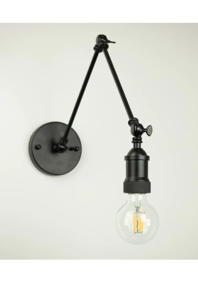 Riolight Retro1,modern1 Siyah 1xe27 Duylu Üç Mafsallı Metal Akrob Siyah