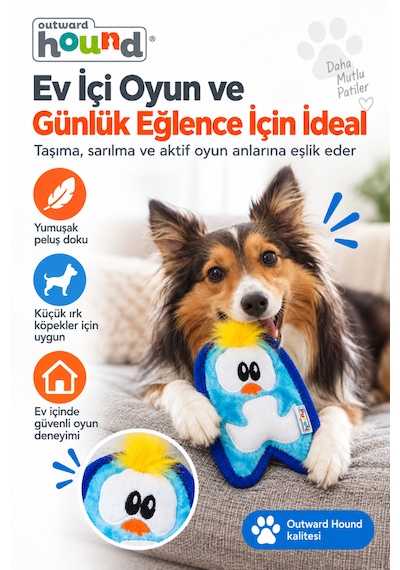 Petstages İnvincibles Penguen Düdüklü Peluş Köpek Oyuncağı Small - Yüksek Dayanımlı