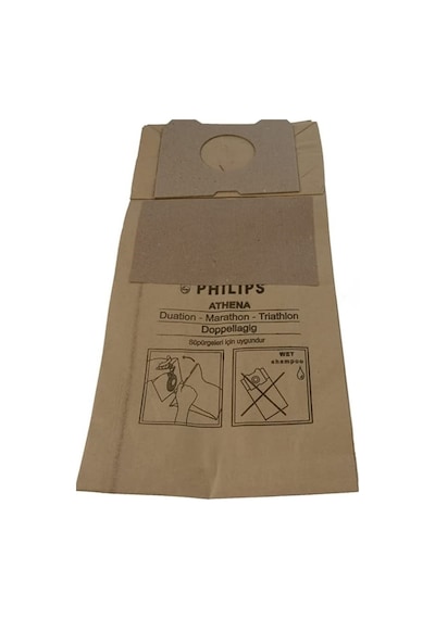 1. Kalite Philips Uyumlu FC 6844 3 Katlı Kağıt Toz Torbası 10 Adet