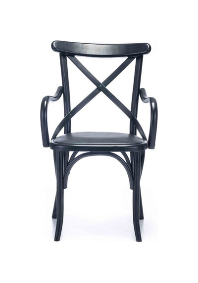 Gazzini Kolçaklı Thonet Sandalye Siyah