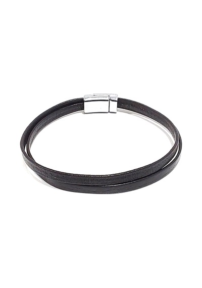 Slim Shadow İnce Hakiki Deri Erkek Bileklik-50-668 Antrasit
