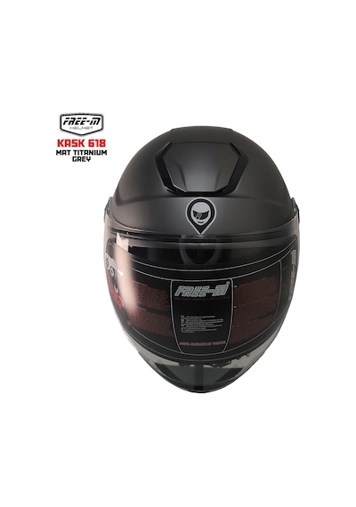 Free-m 618 Güneş Vizörlü Yarım Açık Kask Mat Titanyum