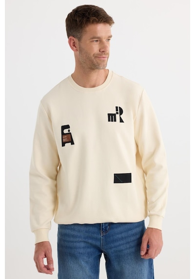 Tudors Erkek Relax Fit Rahat Kesim Pamuklu Lastikli Kol Bisiklet Yaka Baskılı Ekru Sweatshirt-37303 Ekru Tudors Erkek Relax Fit Rahat Kesim Pamuklu Lastikli Kol Bisiklet Yaka Baskılı Ekru Sweatshirt-37303 Ekru