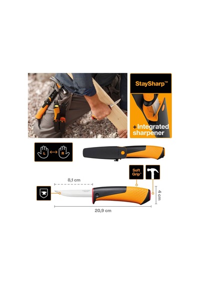 Fiskars Craft Bıçağı, Bileyicili Kılıf Dahil, 20,9 Cm, Siyah/turu Diğer
