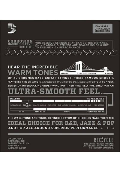 D'addario Ecb81 Chromes Bas Gitar Teli 45-100