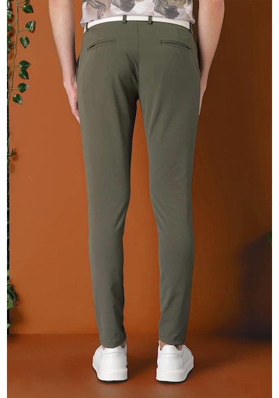 Efor Slim Fit Yan Cepli Düz Esnek Casual Nefti Pantolon P 1144 Nefti