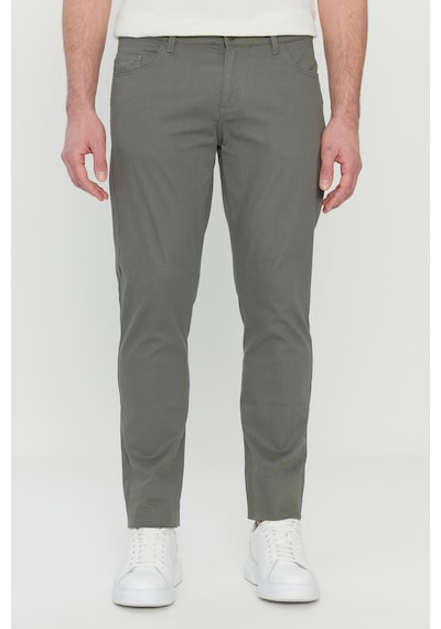 AC&Co / Altınyıldız Classics Erkek Hakı Pamuklu Slim Fit Dar Kesim 5 Cep Esnek Casual Pantolon Haki