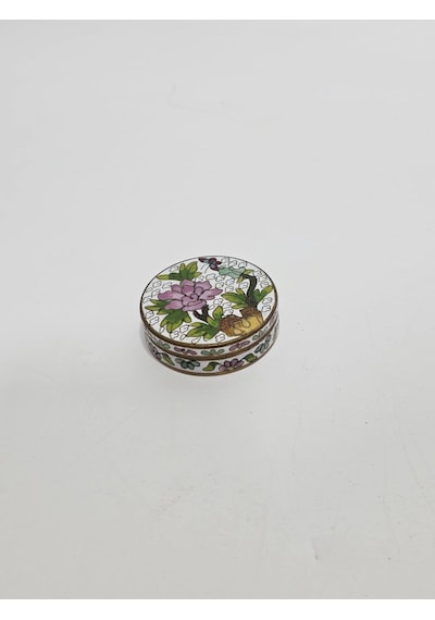 Antika Cloisonne Minyatür Kutu 5,5x1,7cm 075