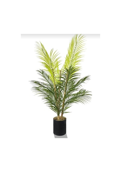Rüzgar Yapay Çiçekçilik 12x12 Siyah Saksıda 90 Cm Cikas Ağacı Yeşil