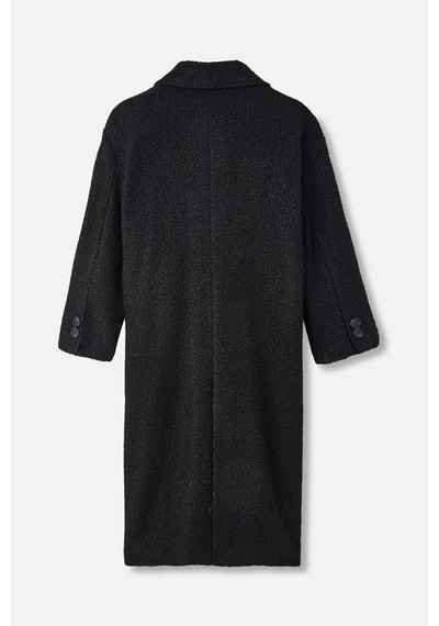 Mudo Kadın Kadın Siyah Oversize Uzun Kaşe Kaban 1264355