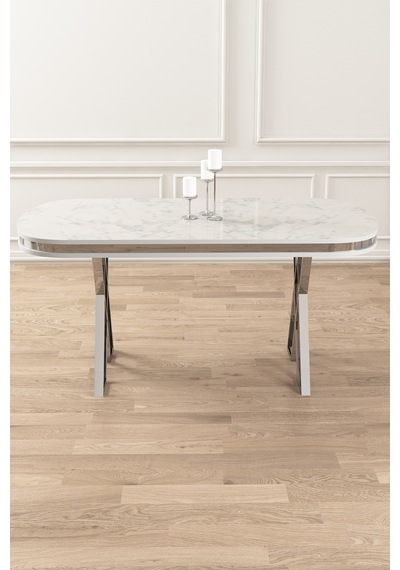 Canisa Zae Serisi 90x168 Lak Panel Beyaz Mermer Desen Krom Ayak Masa Takımı 6 Cappucino Sandalye Masa Beyaz Mermer Desen Sandalye Cappucino Canisa Zae Serisi 90x168 Lak Panel Beyaz Mermer Desen Krom Ayak Masa Takımı 6 Cappucino Sandalye Masa Beyaz Mermer Desen Sandalye Cappucino