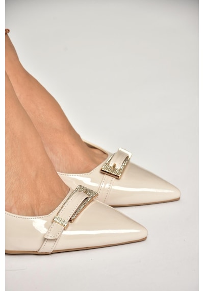 Fox Shoes U676051408 Ten Rugan Alçak Topuklu Kadın Ayakkabı Ten