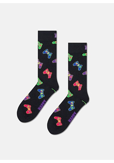 Happy Socks Siyah Erkek Desenli Çorap 4-pack Gamer Socks Gift Set