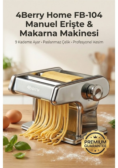 Manuel Makarna Makinesi - Erişte Ve Hamur Açma Makinesi - Çift Kesici Başlıklı - 9 Kademe Ayarlı Gri