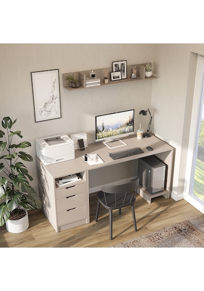 Mode Raflı Çalışma Masası , 3 Çekmeceli Kesonlu Çalışma Masası , Bilgisayar Masası , Çalışma Ofis Masası Kumtaşı Mode Raflı Çalışma Masası , 3 Çekmeceli Kesonlu Çalışma Masası , Bilgisayar Masası , Çalışma Ofis Masası Kumtaşı