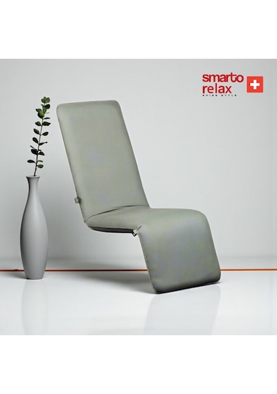 Smarto Relax Katlanabilir Şezlong Yer Minderi Ayarlanabilir Sırt Destekli Zemin Koltuğu, Taşınabilir, Dış Mekân, Gri