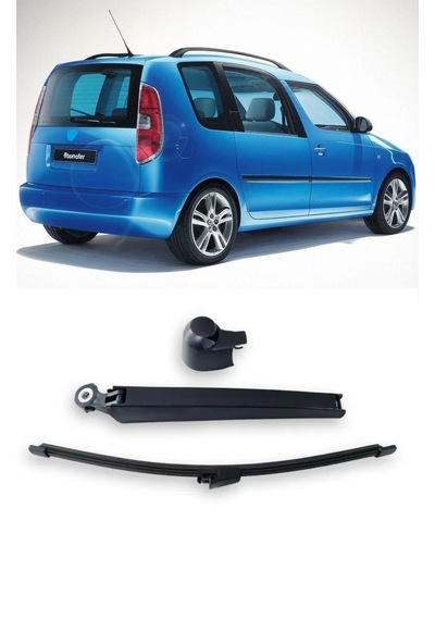 Skoda Roomster 2006-2015 Arka Cam Silecek Kolu Ve Süpürgesi Kapak Takım 6q6955707c