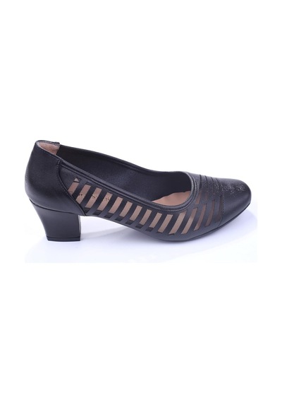Gold Step 0370 Kadın Siyah 5 Cm Topuk Günlük Fileli Ayakkabı 001